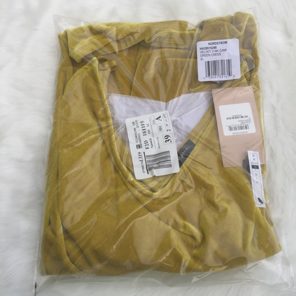 Halogen Yellow Velvet Camisole Tank Top - Picture 3 of 6